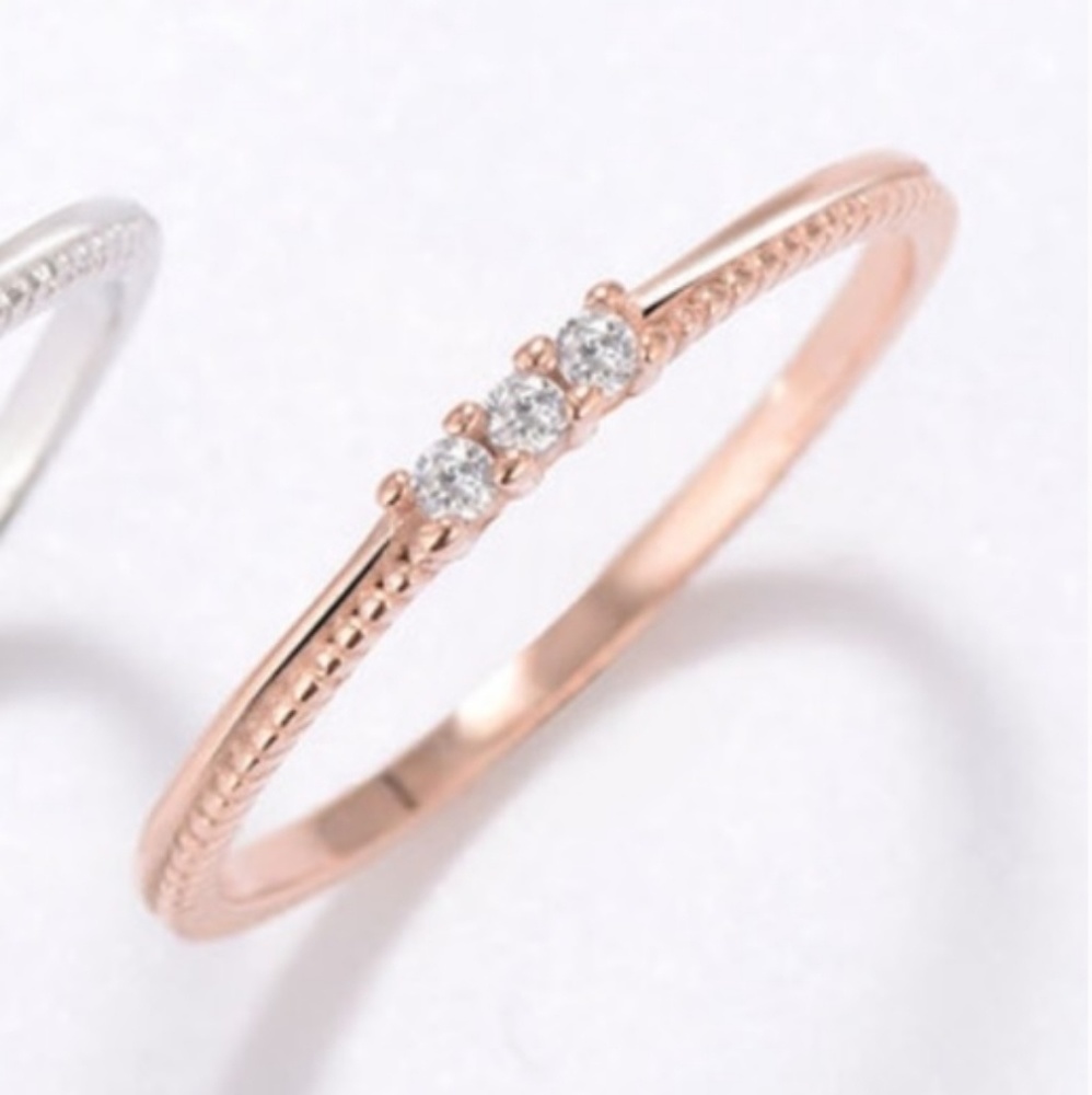 925 Rose Gold Band Ring NEW